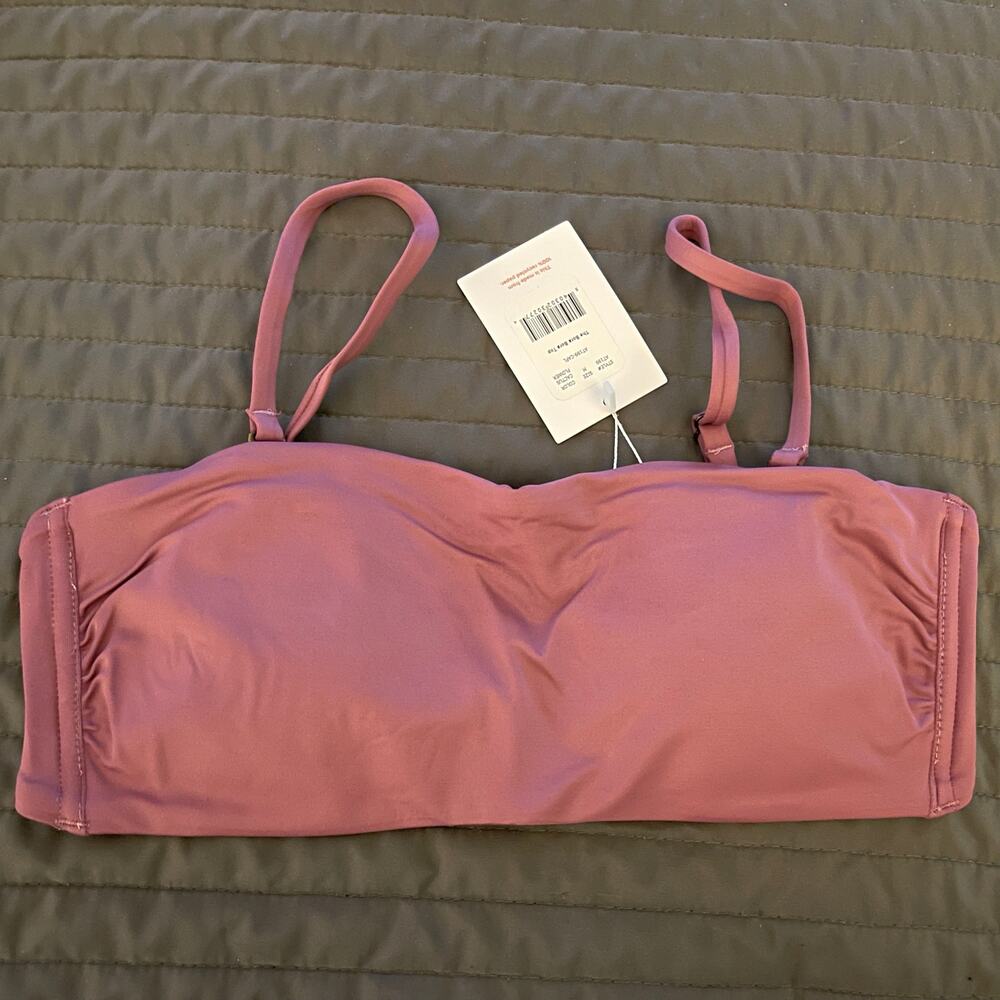 Andie Swim The Bora Bora Bandeau Bikini Top Womens Sz M Cactus Flower Pink